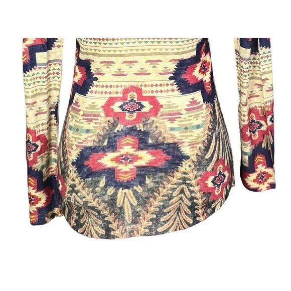 Vocal Top Size Small Red Blue Aztec Rodeo Western Studded Embellished Santa Fe - Picture 6 of 9